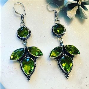 Peridot 925 Silver Earrings